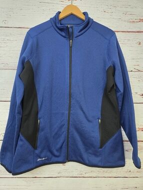 Eddie Bauer Full Zip Jacket Women XL Blue Athletic Fleece NWOT